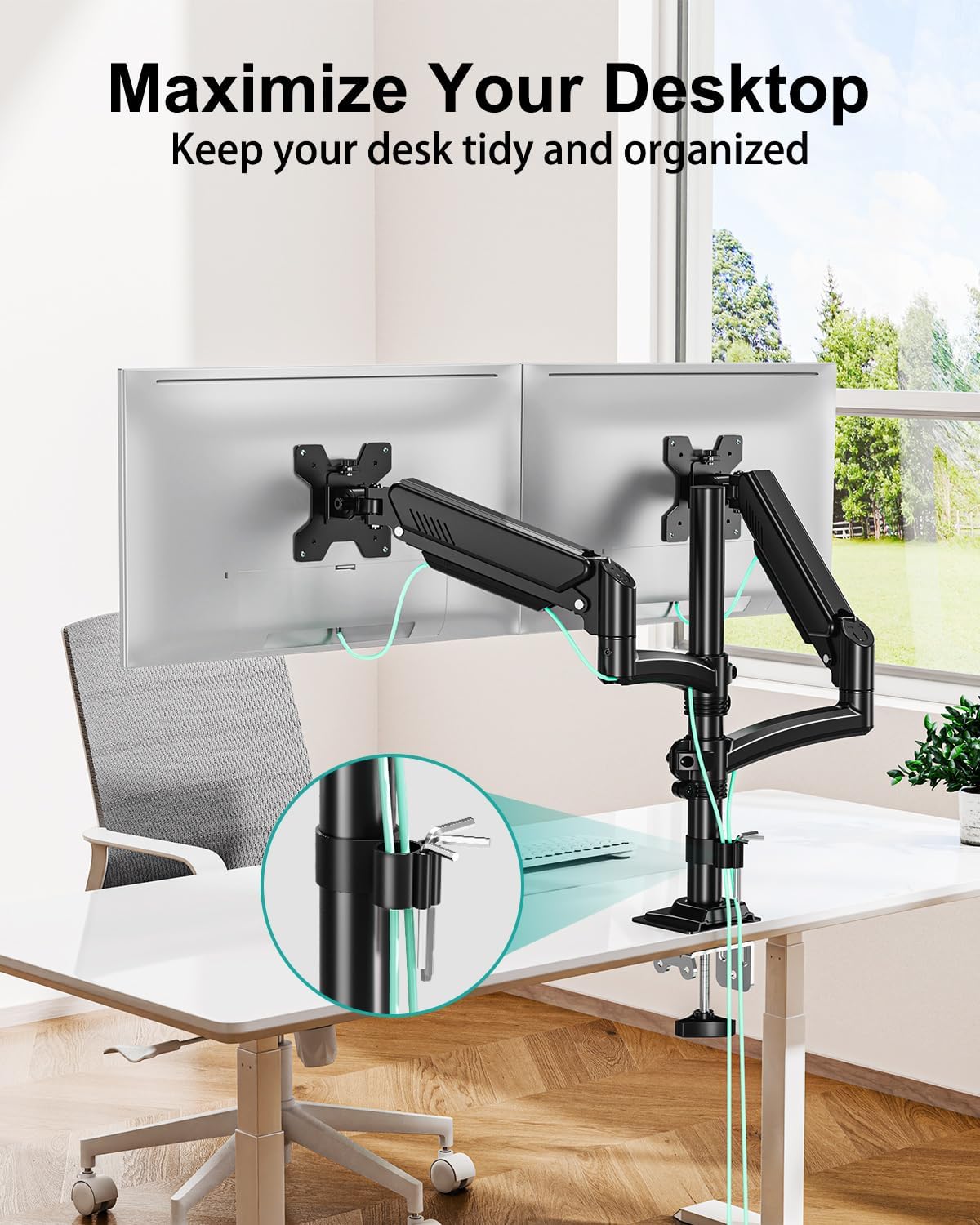 MOUNT PRO Dual Monitor Stand for Desk Taller Arms up to 32 Inch Screens NEW