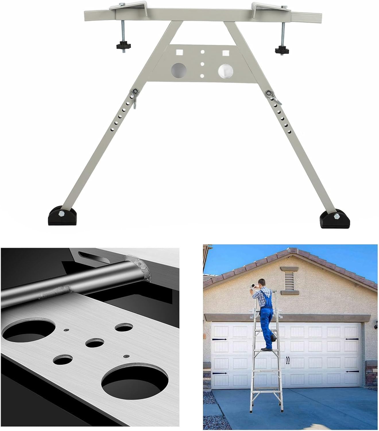 Focket Adjustable Steel Ladder Standoff, 20-27 Inch, Building Supplies for DEMO