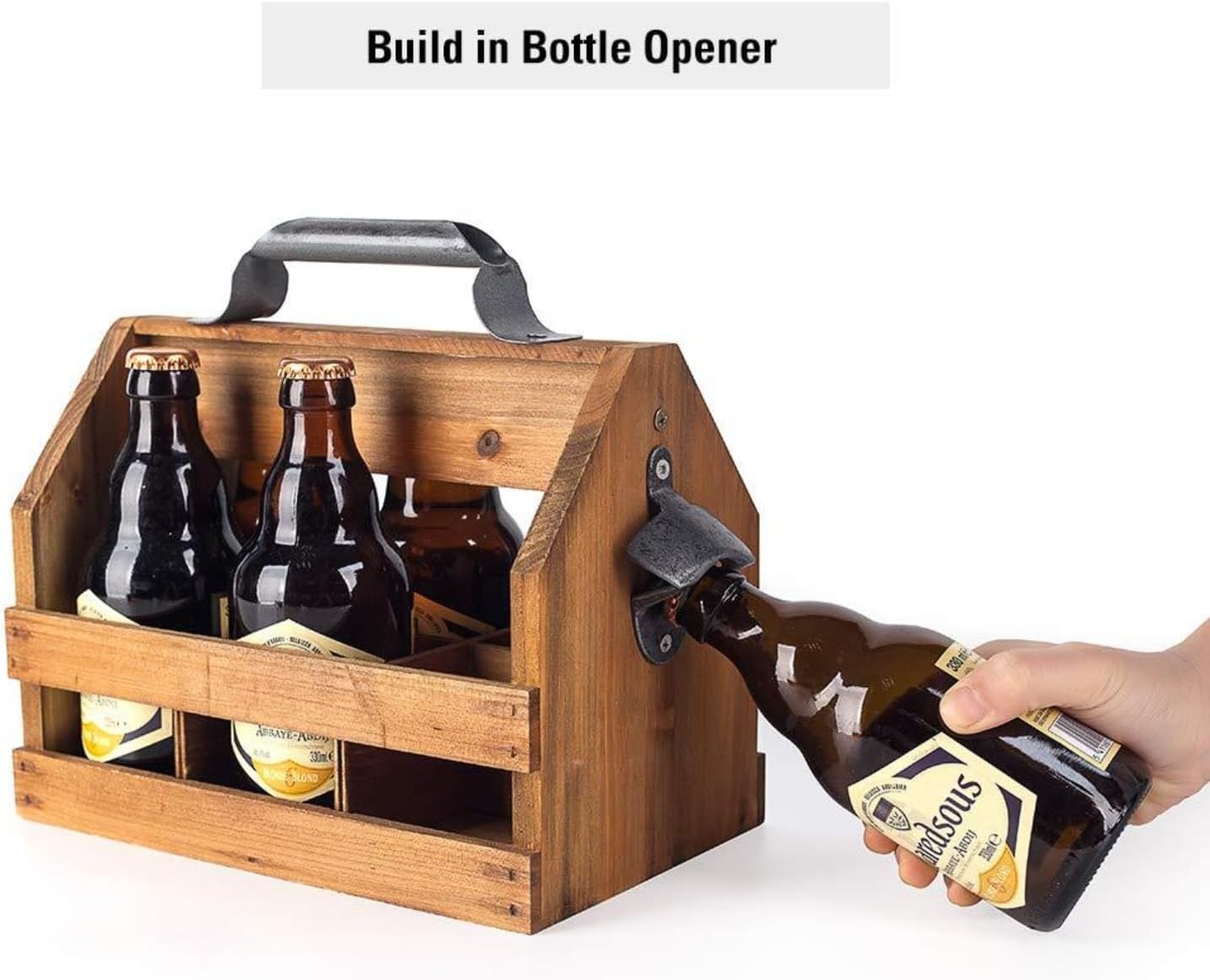 Rustic Wooden Bar Cabinets Bar Cabinet Caddy with Metal Bottle Opener, NEW