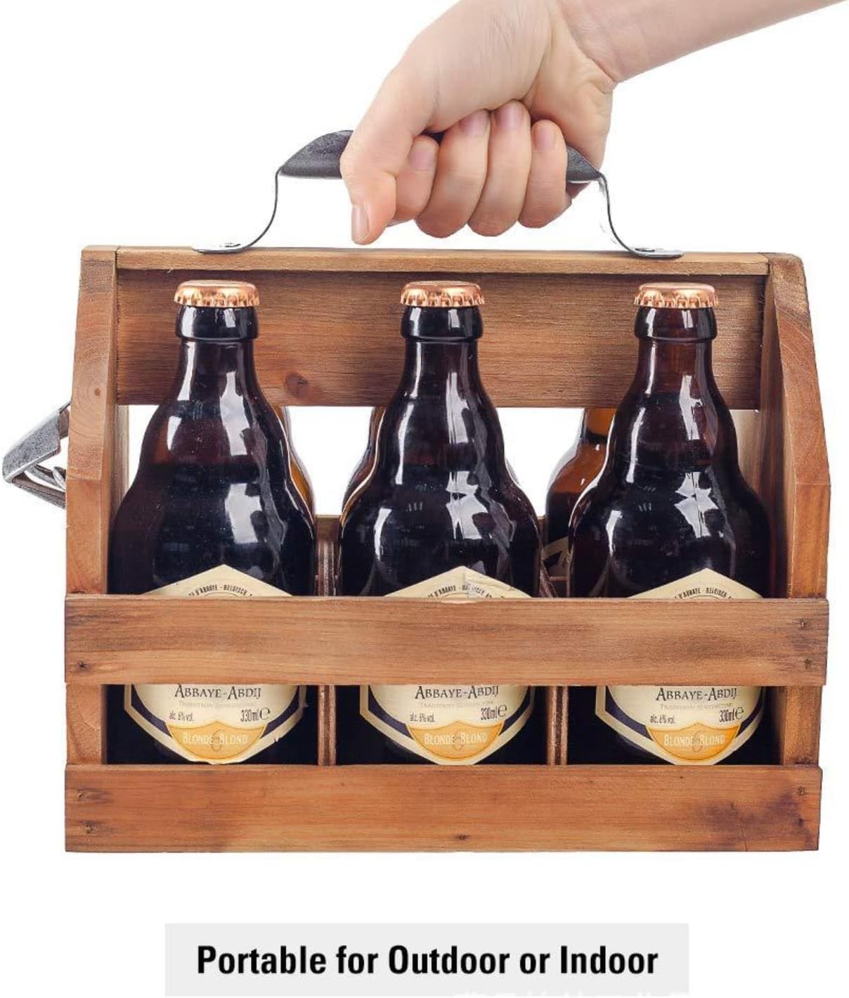 Rustic Wooden Bar Cabinets Bar Cabinet Caddy with Metal Bottle Opener, NEW