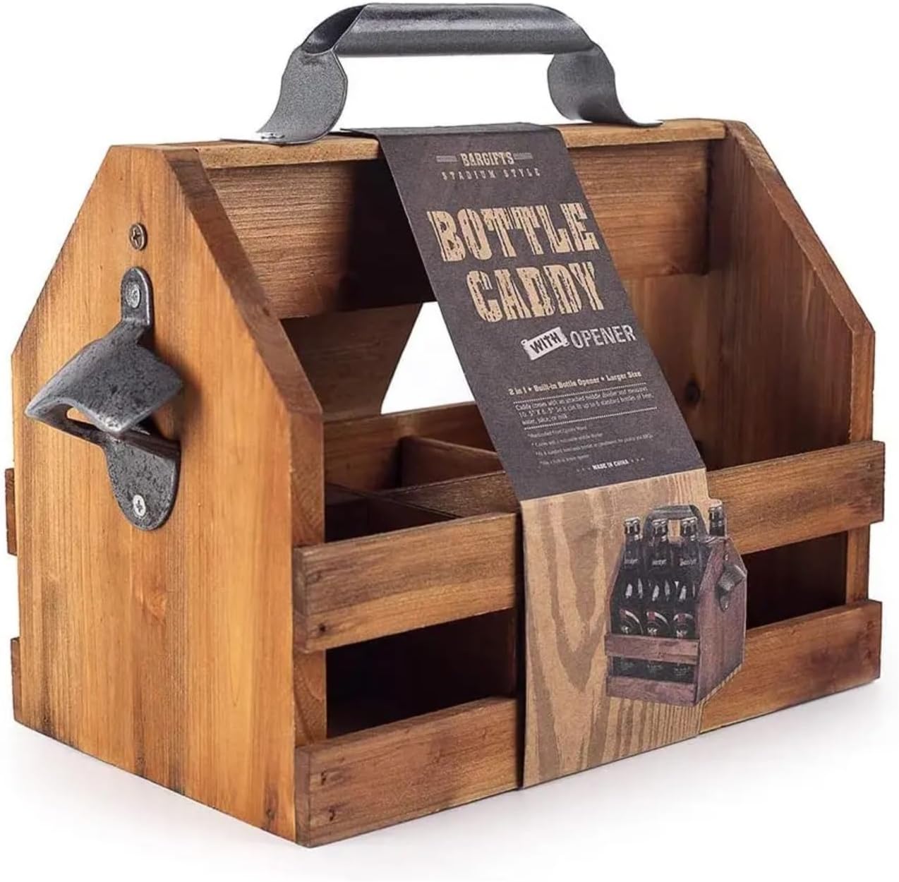 Rustic Wooden Bar Cabinets Bar Cabinet Caddy with Metal Bottle Opener, NEW