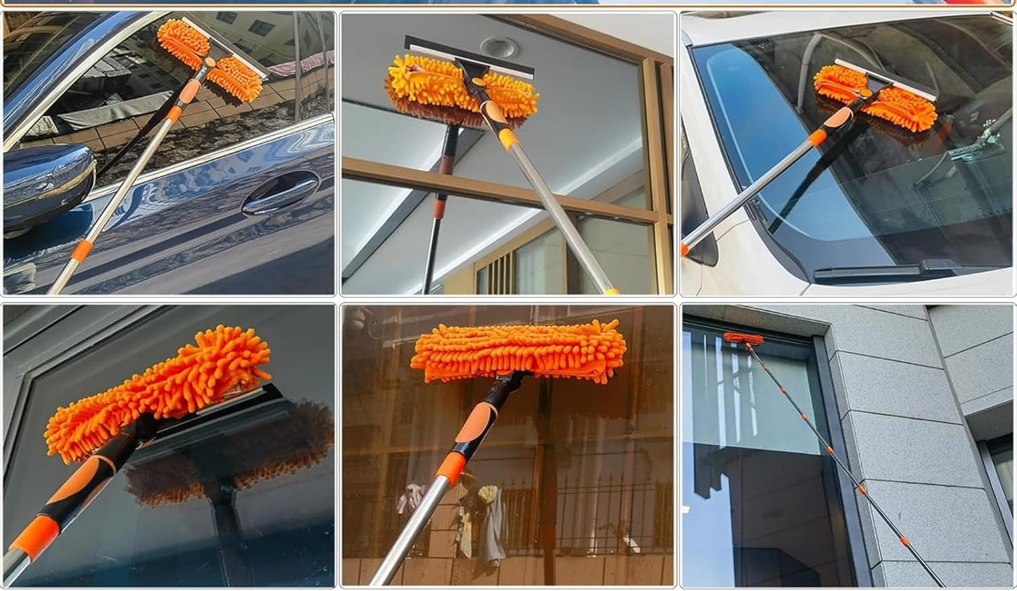 Telescopic Cleaning Tools Kit with Squeegee and Duster Window Cleaner NEW