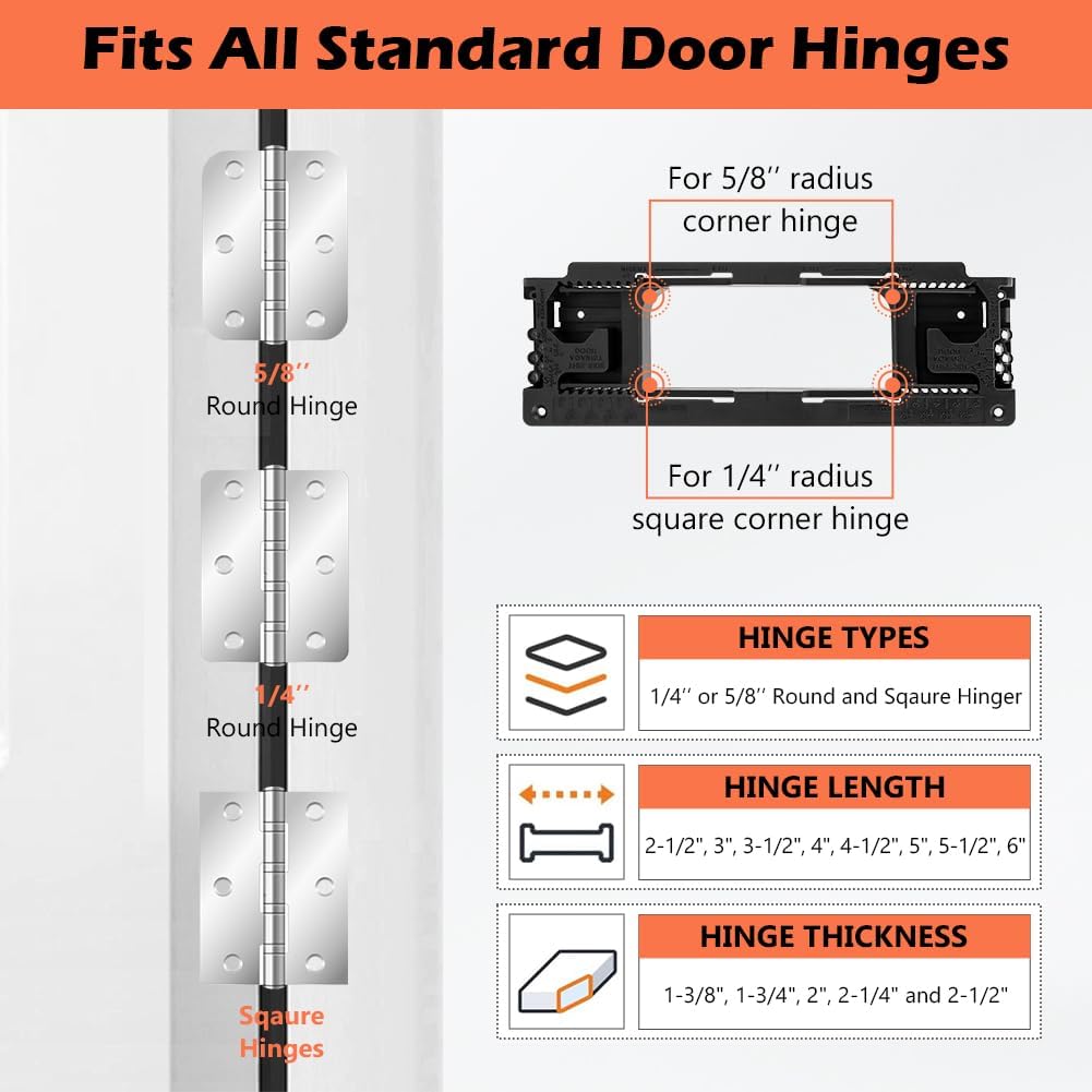 Adjustable Black Door Hinge Jig Mortiser Installation Tool for DIY Home NEW