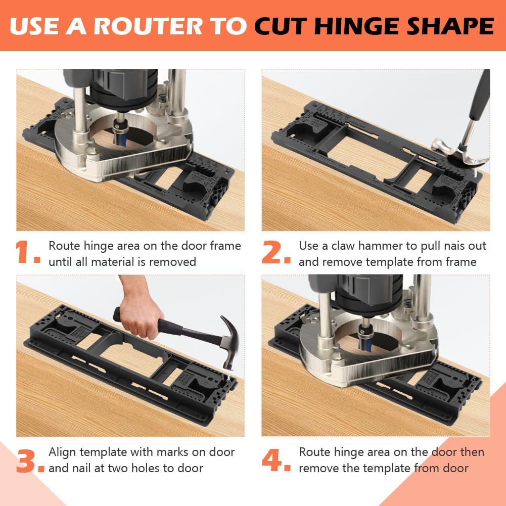 Adjustable Black Door Hinge Jig Mortiser Installation Tool for DIY Home NEW