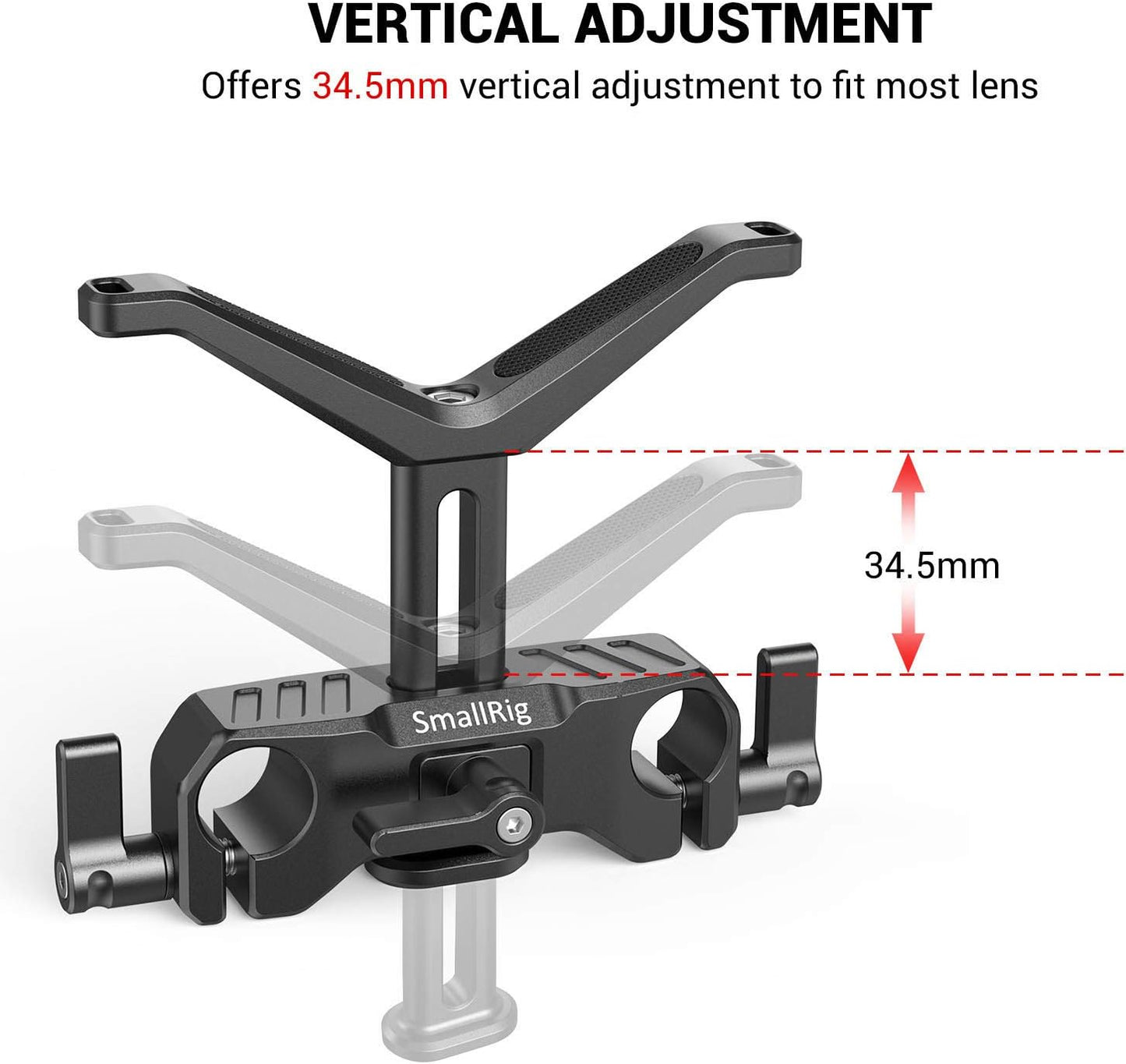 SMALLRIG 15mm Lens Support Bracket - Height Adjustable for DSLR Cameras DEMO