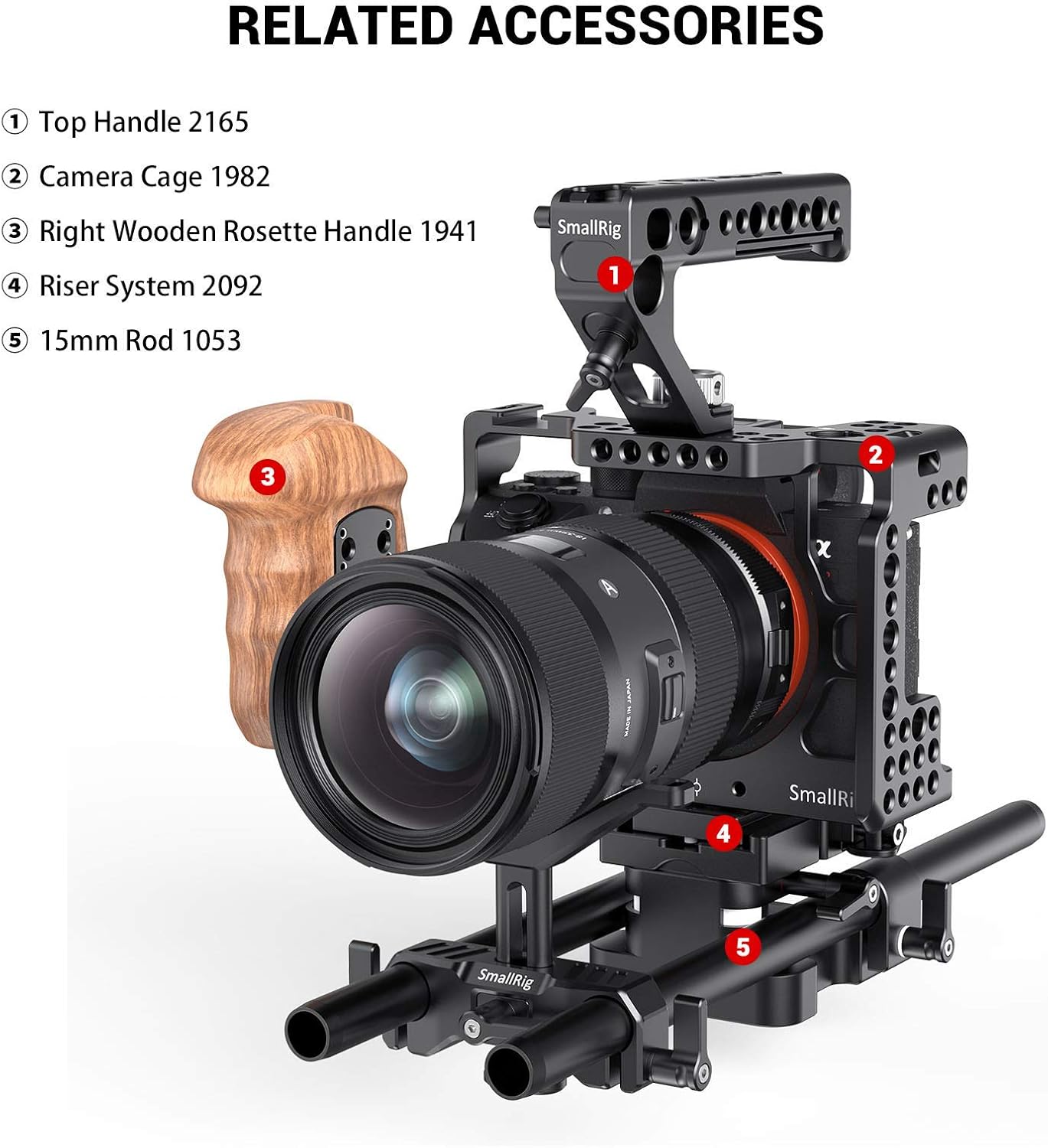 SMALLRIG 15mm Lens Support Bracket - Height Adjustable for DSLR Cameras DEMO