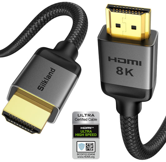 Silkland HDMI 2.1 Cable 4K@240Hz 8K@60Hz Ultra High Speed Certified Grey NEW