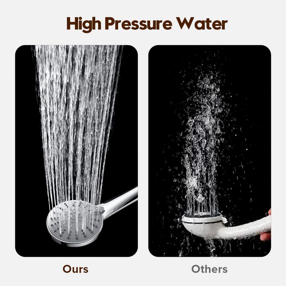 Decaura 5-Mode Spray High-Pressure Massage Round ABS Showerhead Chrome NEW