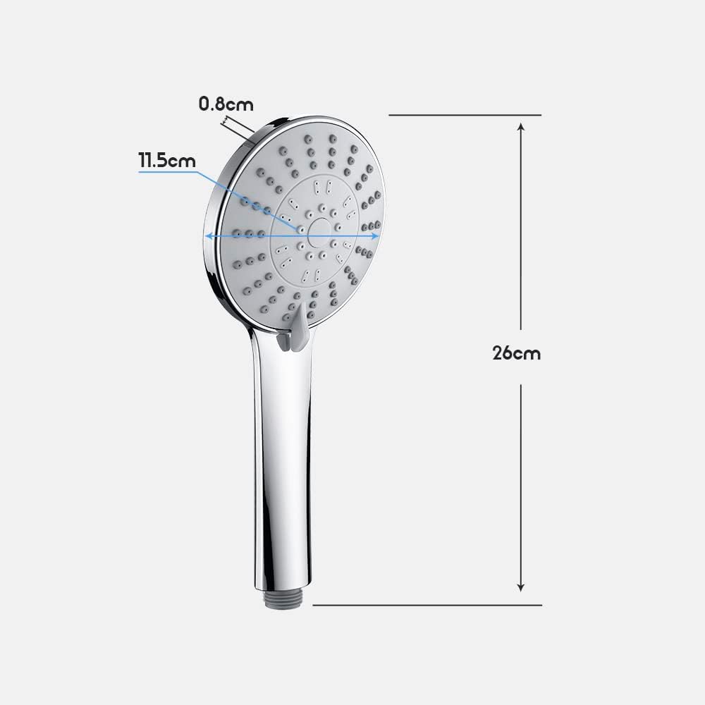 Decaura 5-Mode Spray High-Pressure Massage Round ABS Showerhead Chrome NEW