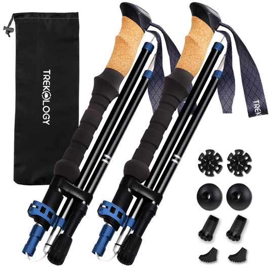 Trekology Collapsible Trekking Poles Lightweight Aluminum Cork Grip Size DEMO