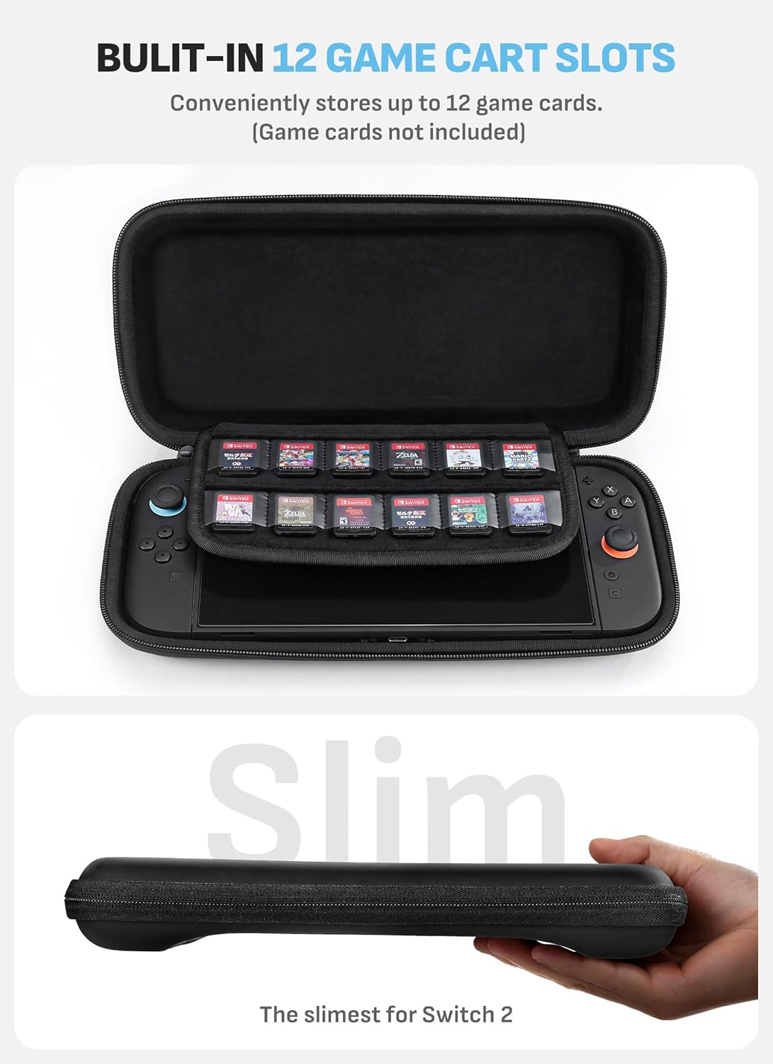 Mumba Protective Cases Carrying Case for Nintendo Switch 2 in Black - DEMO