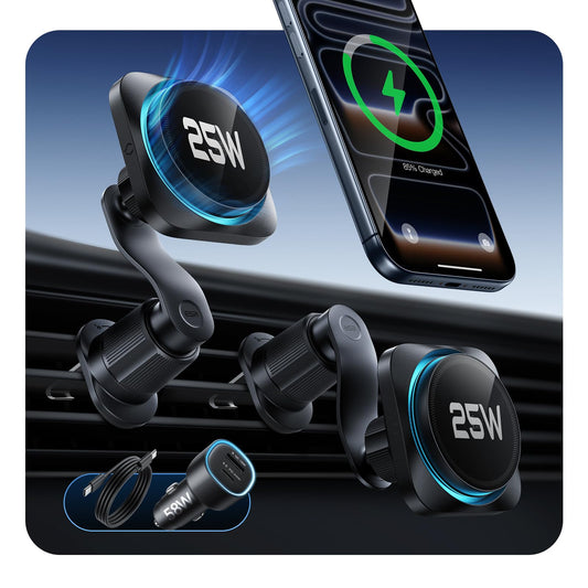 ESR 25W Automobile Chargers MagSafe Car Mount Charger with CryoBoost Qi2.2 DEMO