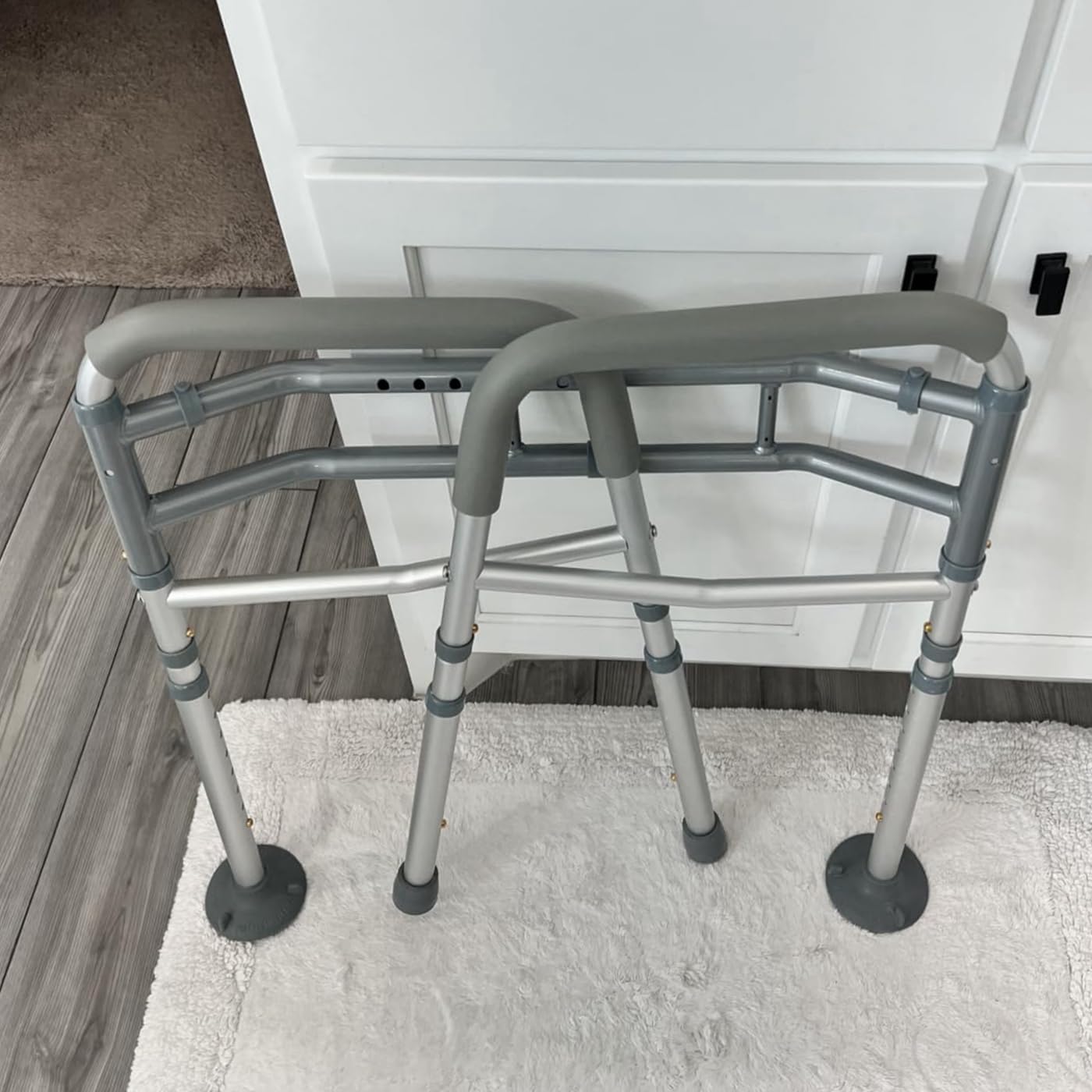 Standalone Toilet Safety Rails with Grab Bars & Handles, Silver NEW