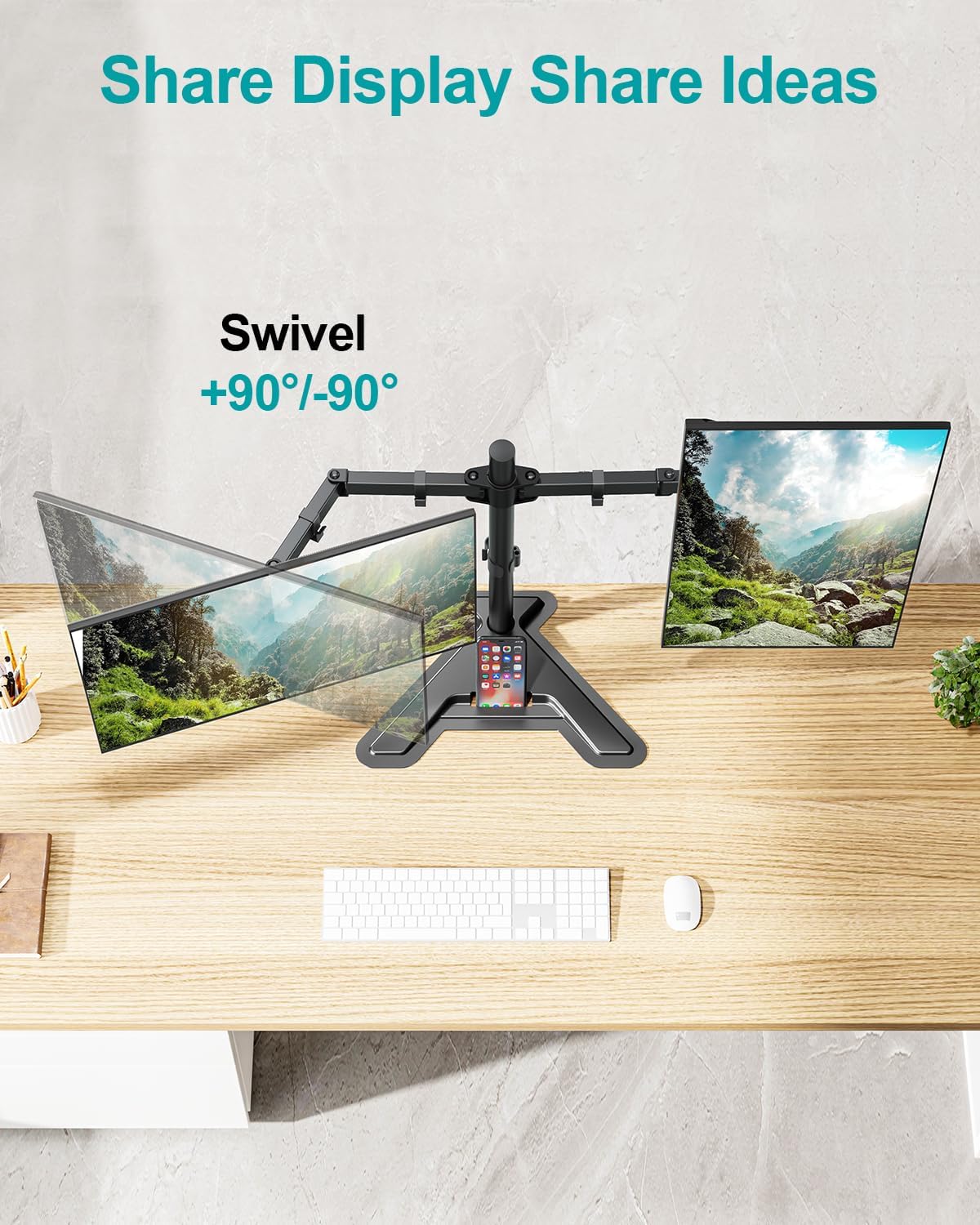 Mount Pro Dual Monitor Desk Stand Full Motion Adjustable Aluminum Alloy NEW