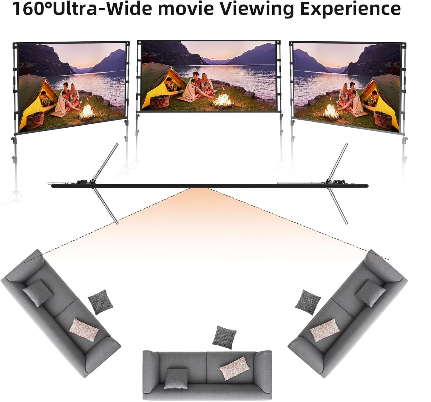 GAINVANE Portable Projection Screen for Indoor and Outdoor Home Theater Use DEMO