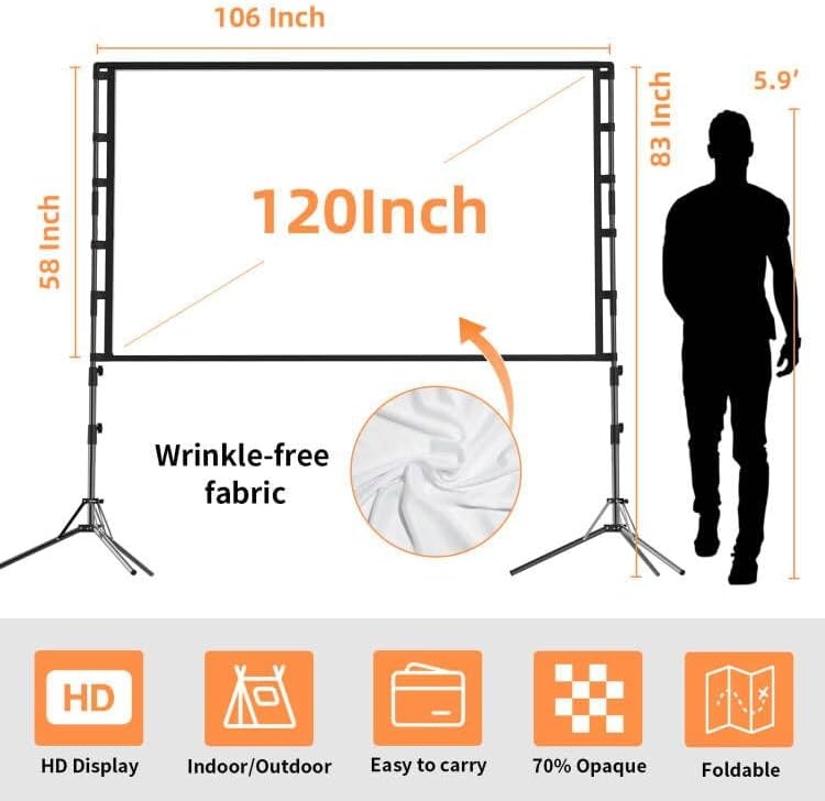 GAINVANE Portable Projection Screen for Indoor and Outdoor Home Theater Use DEMO