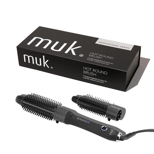 MUK. Hot Round Hair Styling Brush with Interchangeable Ceramic Barrels NEW