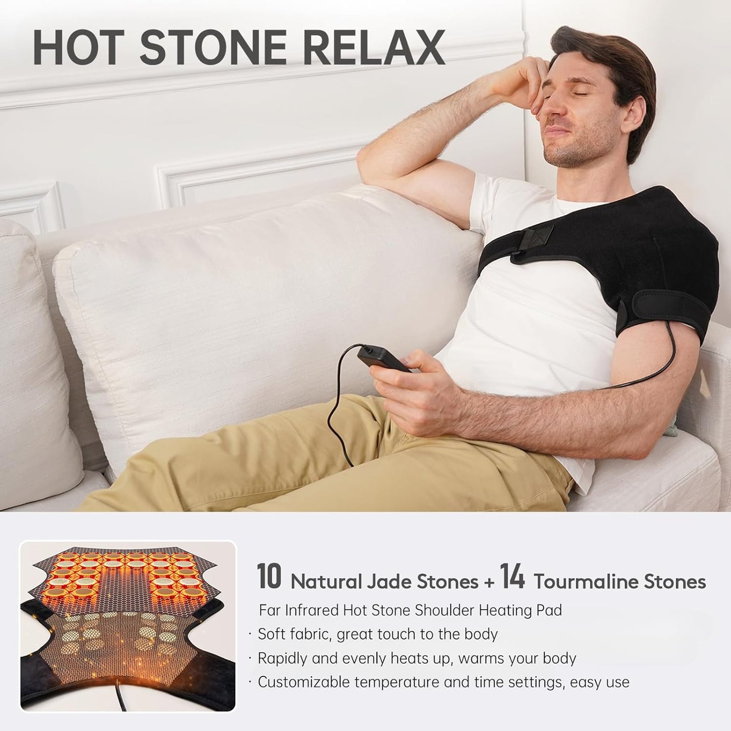 UTK Far Infrared Heating Pad with Natural Jade for Shoulder Pain Relief DEMO