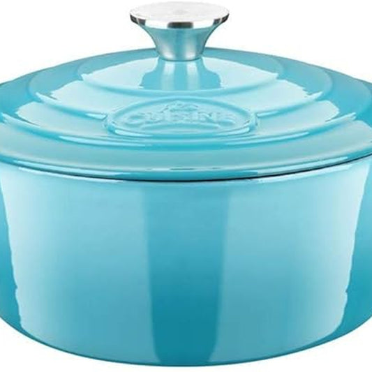 La Cuisine Enameled Cast Iron Dutch Oven Casserole Dish Pot with Lid, 2.1 NEW