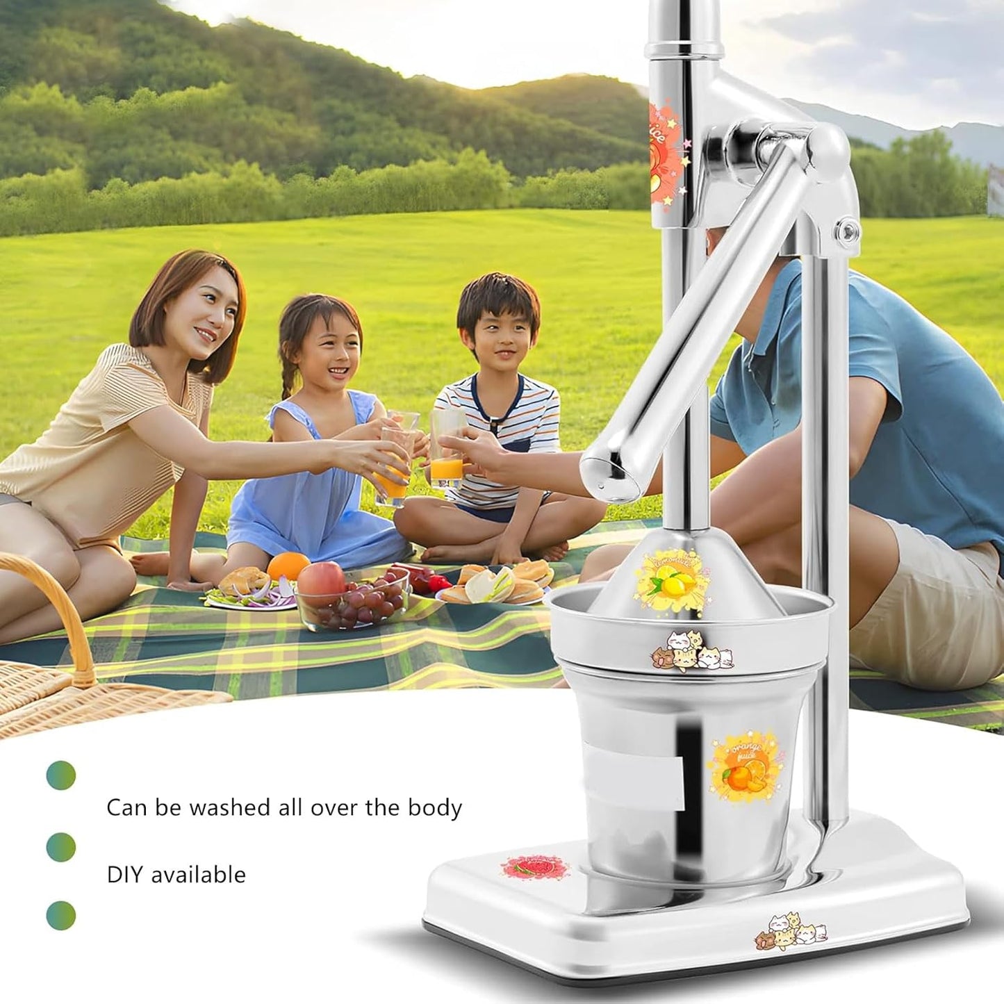 Stainless Steel Manual Citrus Juicer Fruit Juice Squeezer for Home Kitchen DEMO