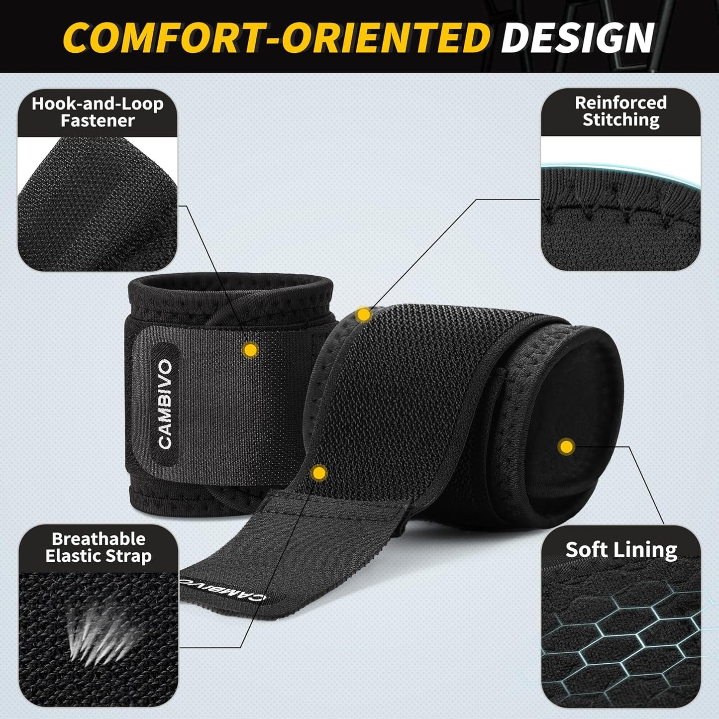 CAMBIVO Adjustable Compression Wrist Brace for Hand & Support, One Size NEW