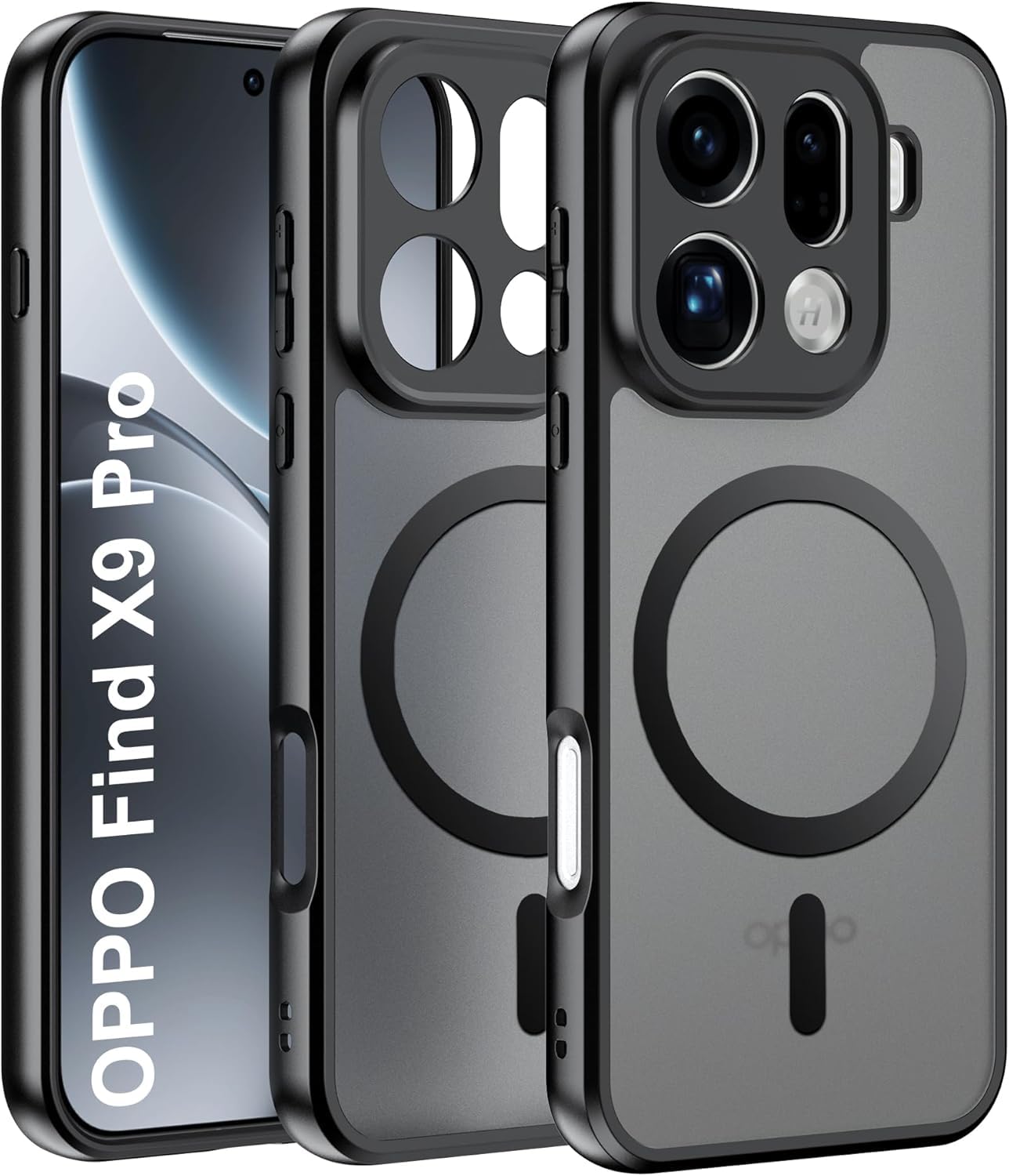Guizzcg Matte Black Magnetic Phone Case for Oppo Find X9 Pro 2023 NEW