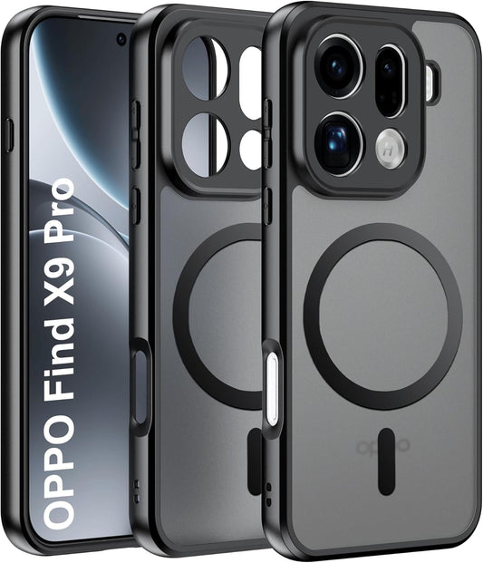 Guizzcg Matte Black Magnetic Phone Case for Oppo Find X9 Pro 2023 NEW