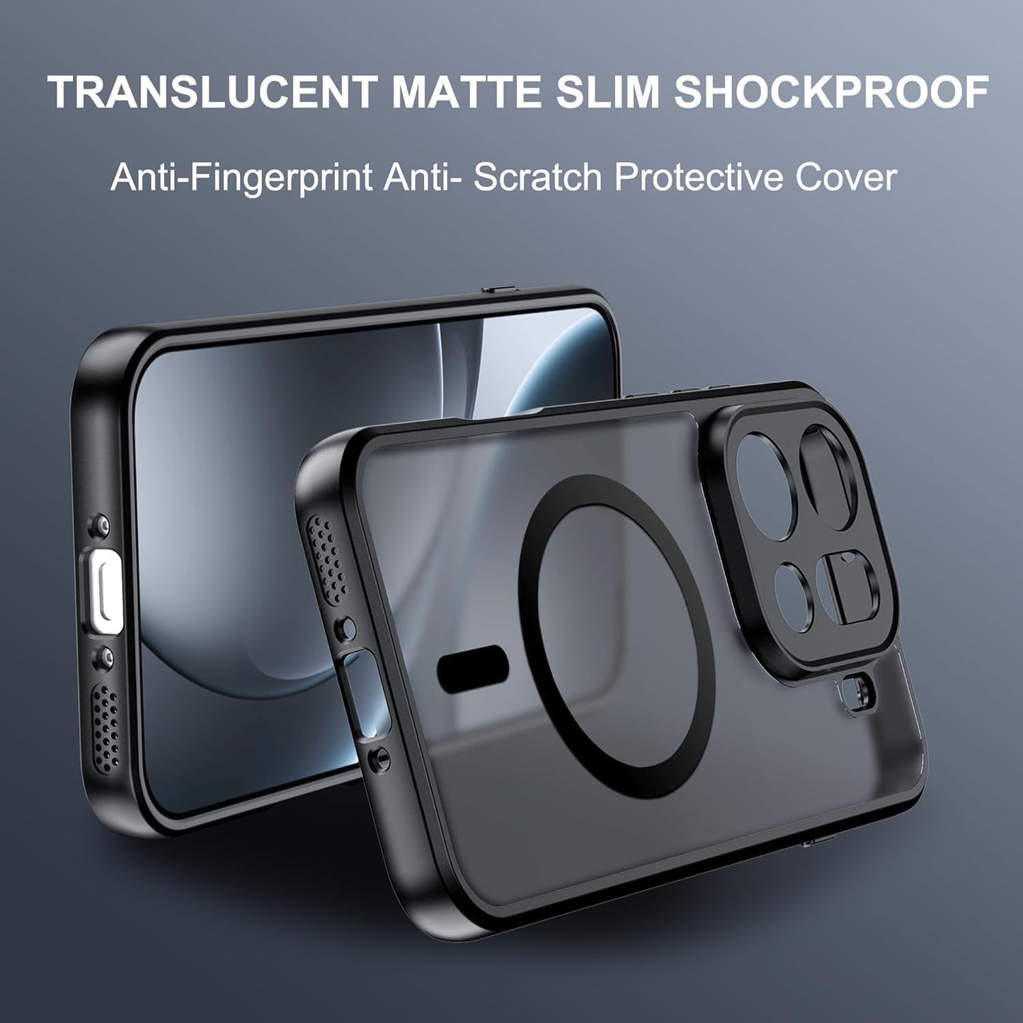 Guizzcg Matte Black Magnetic Phone Case for Oppo Find X9 Pro 2023 NEW