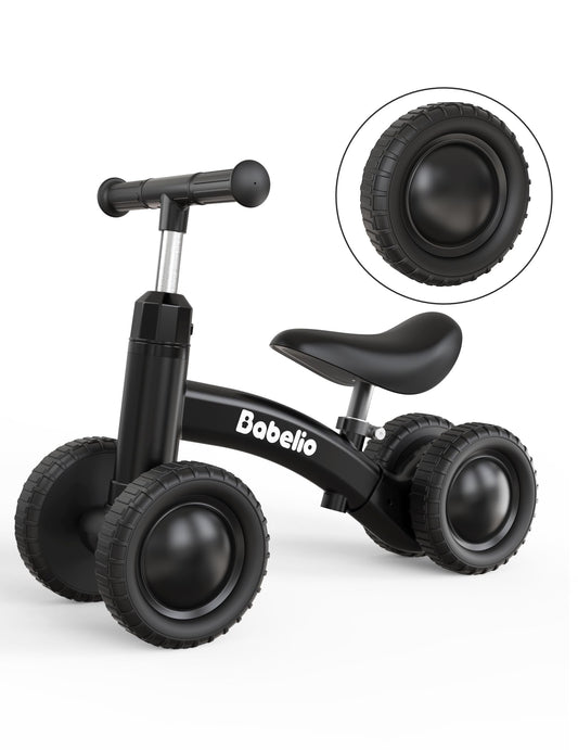 Babelio Black Medium Balance Bike for Toddlers 10-36 Months, Adjustable DEMO