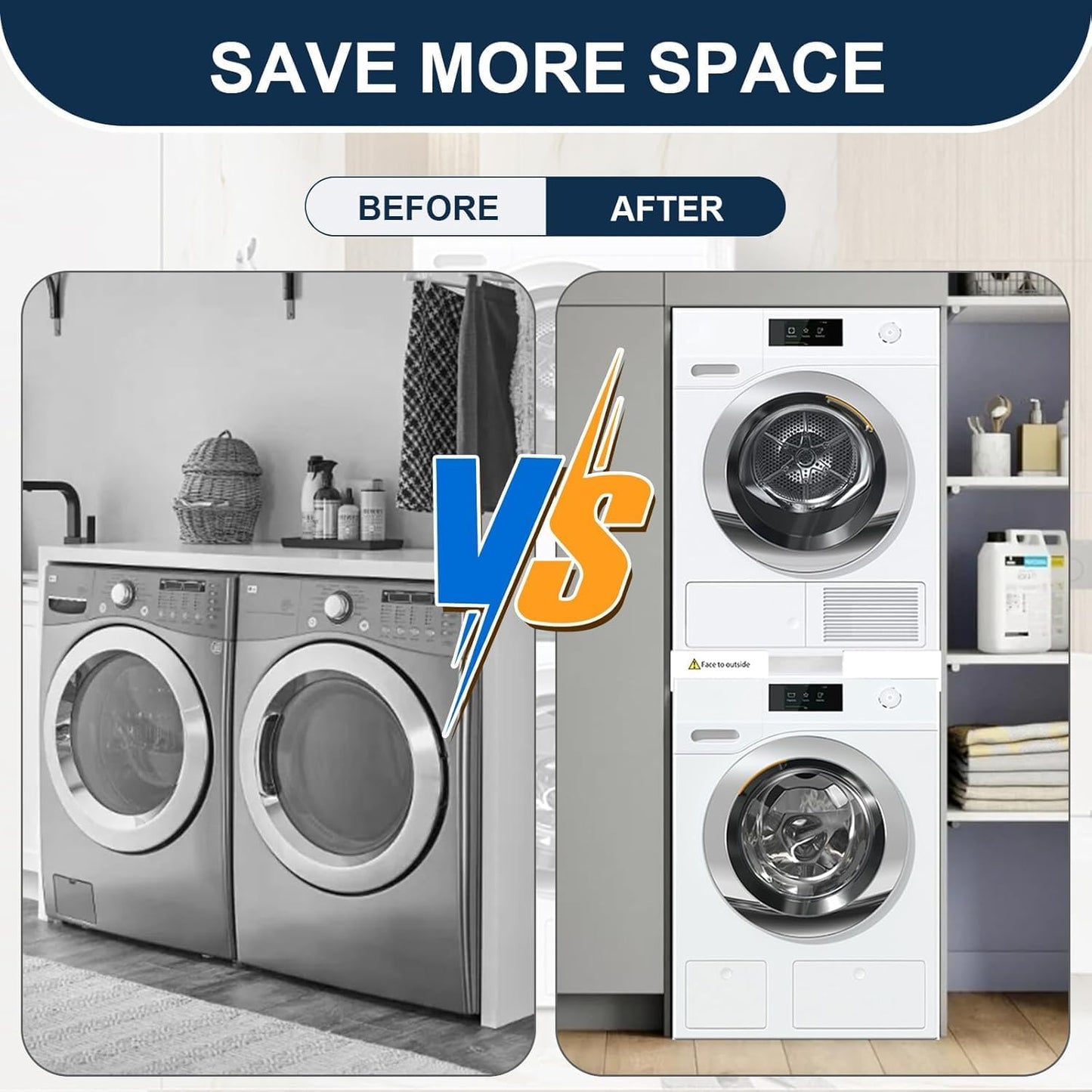 Universal Washer Laundry Dryer Stacking Kit for 24-29 Inch Appliances - NEW