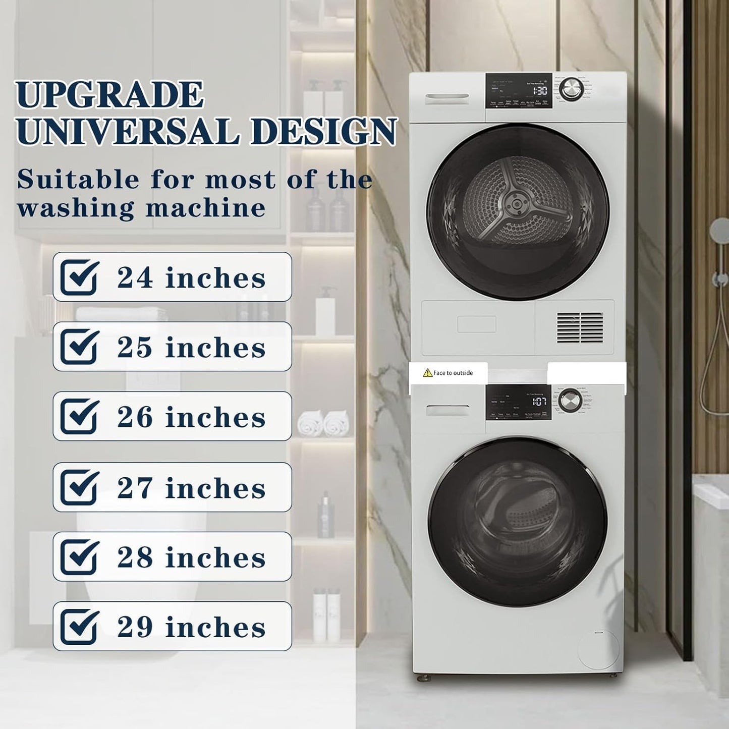 Universal Washer Laundry Dryer Stacking Kit for 24-29 Inch Appliances - NEW