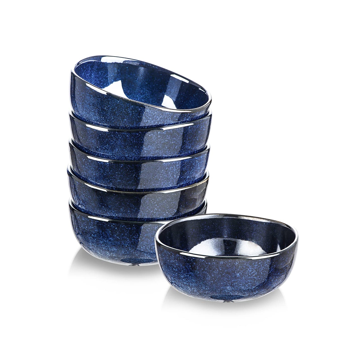 vicrays 6.2 Inch Ceramic Porcelain Soup Salad Rice Dessert Bowl Set Blue DEMO