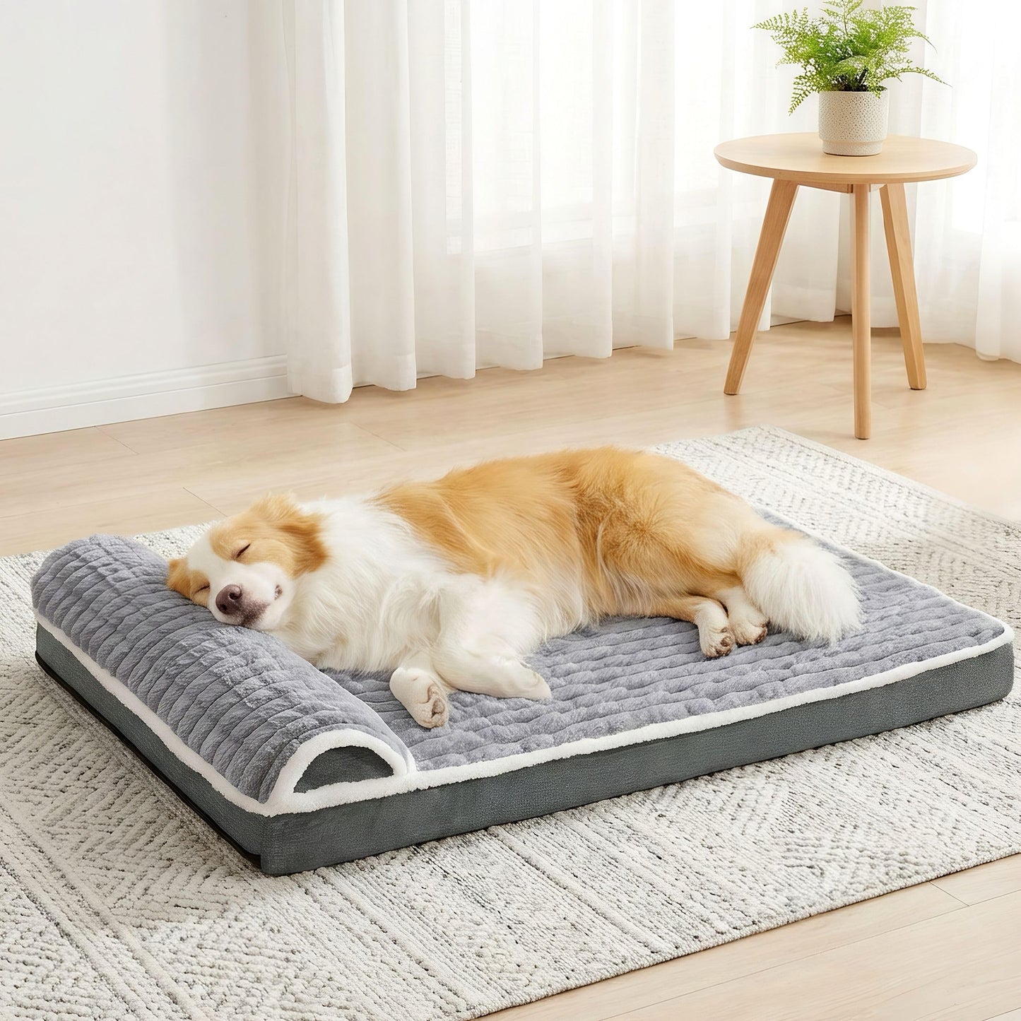 Large Orthopedic Pet Supplies Dog Bed, Waterproof & Soft, Grey, 91L x 61W NEW