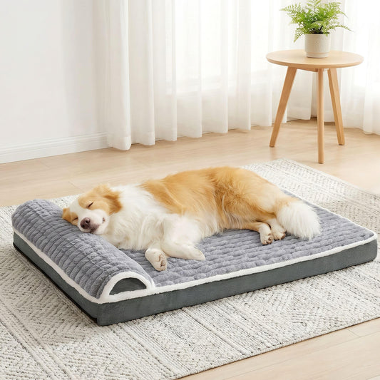 Large Orthopedic Pet Supplies Dog Bed, Waterproof & Soft, Grey, 91L x 61W NEW