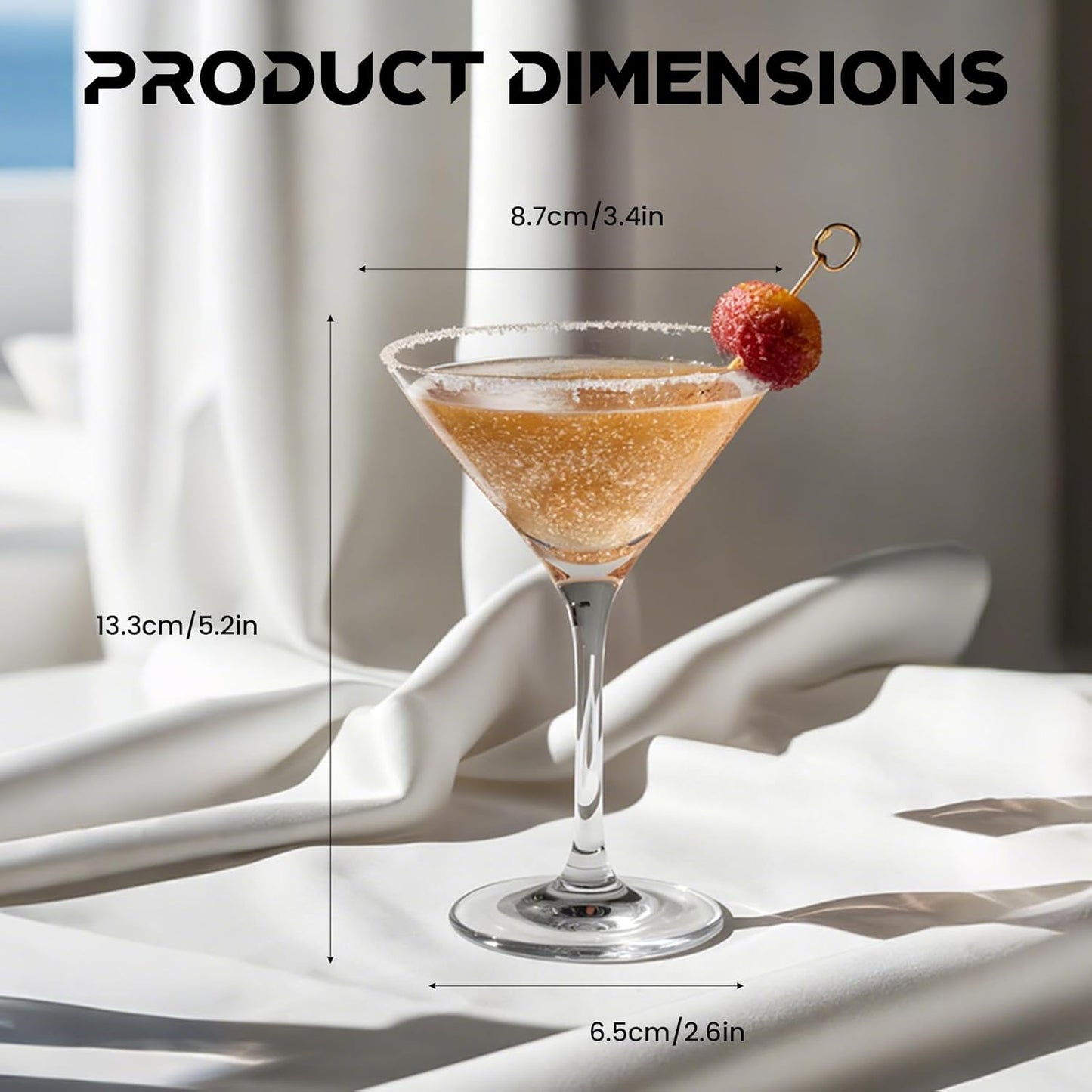 Dylvan Classic Clear Martini Glasses, 110ml Cocktail Drinking Glasses Size NEW