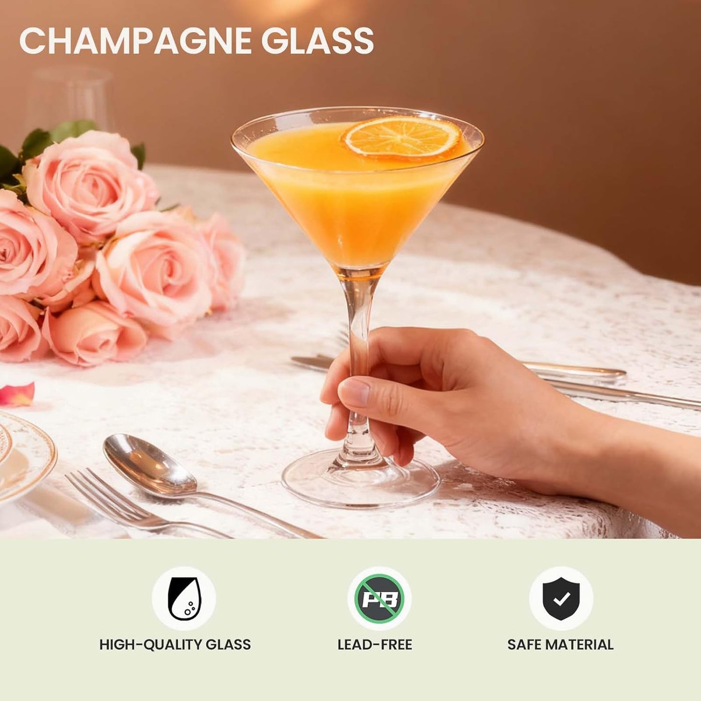 Dylvan Classic Clear Martini Glasses, 110ml Cocktail Drinking Glasses Size NEW