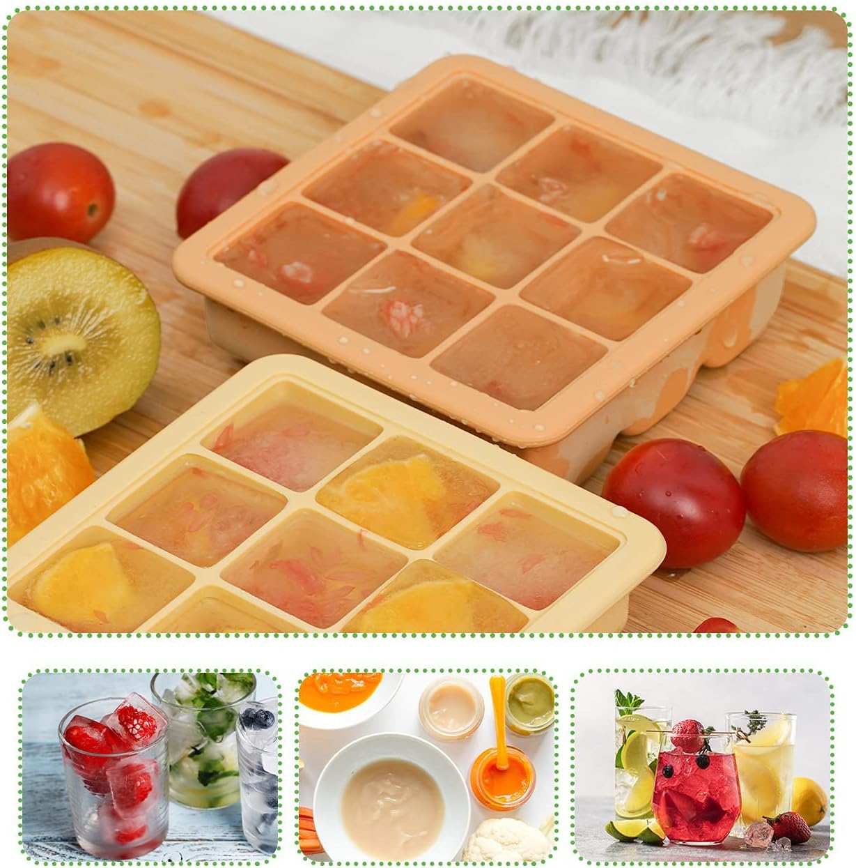 haakaa Baby Food and Breast Milk Freezer Tray with Lid 6 x 1.7 oz / 50ml DEMO