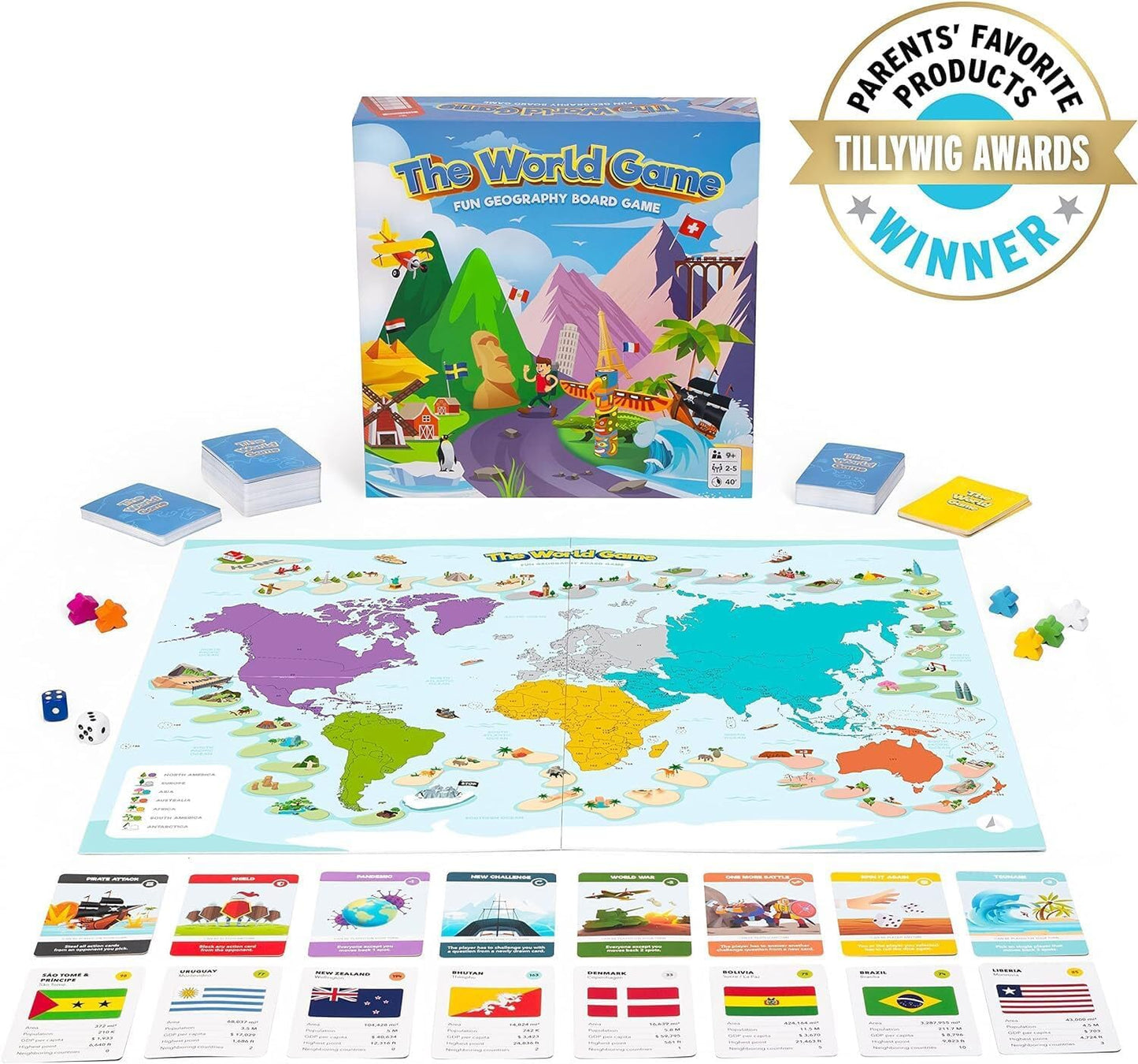 The World Game Multi-Colour Educational Board for Kids & Adults Size One NEW