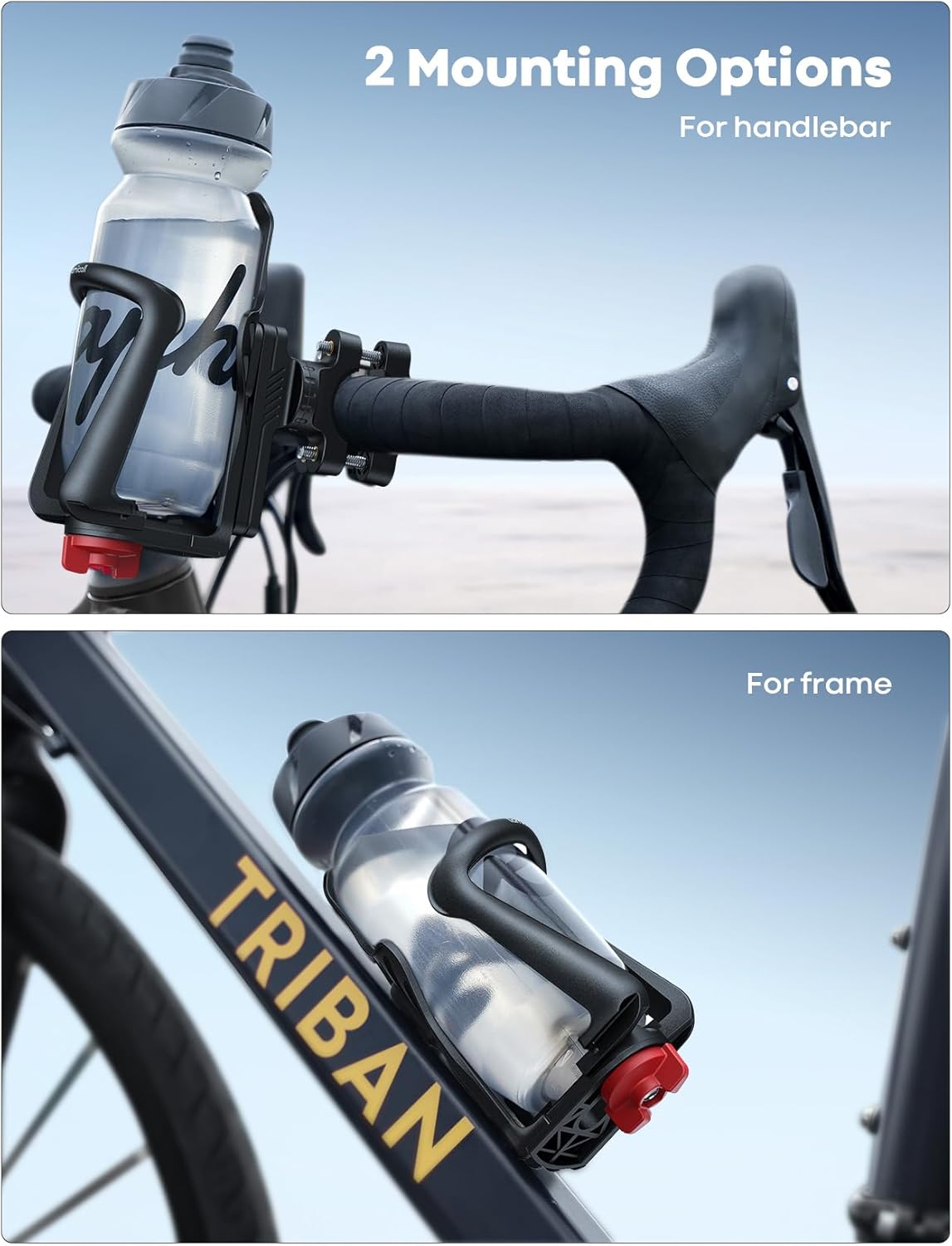 Lamicall Bike Water Bottle Holder for 1.9-2.8" Diameter Bottles Handlebar NEW