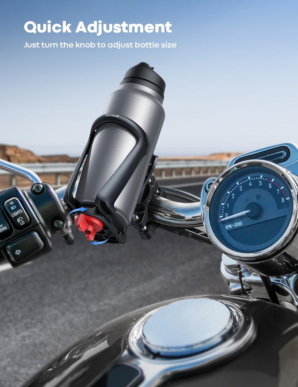 Lamicall Bike Water Bottle Holder for 1.9-2.8" Diameter Bottles Handlebar NEW