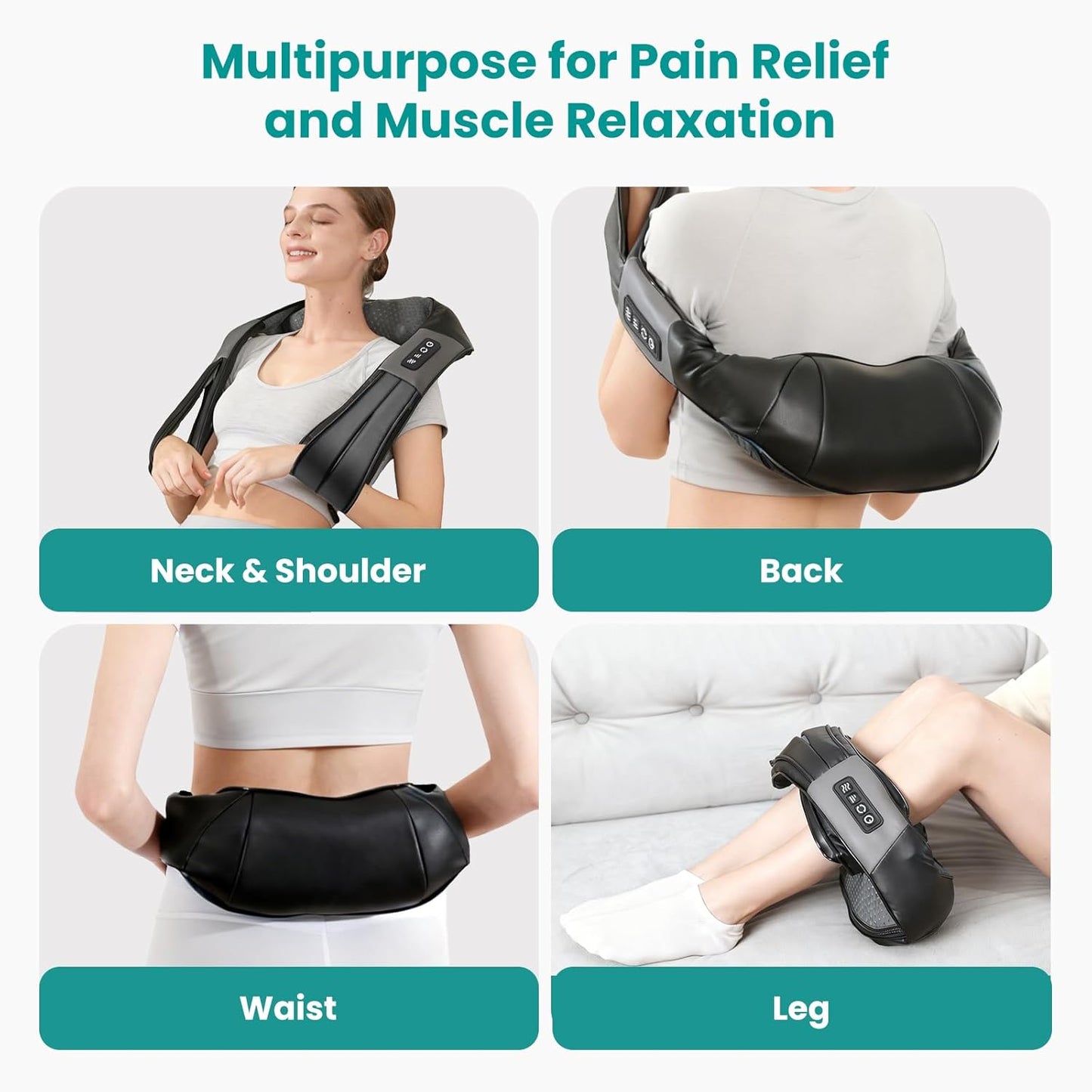 Nekteck Shiatsu Neck Massager with Heat for Deep Tissue Pain Relief DEMO