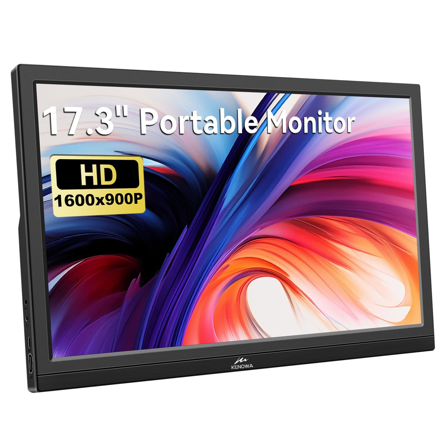 Kenowa 17.3" Monitors Portable USB-C Monitor, 1600x900 HD Display for DEMO