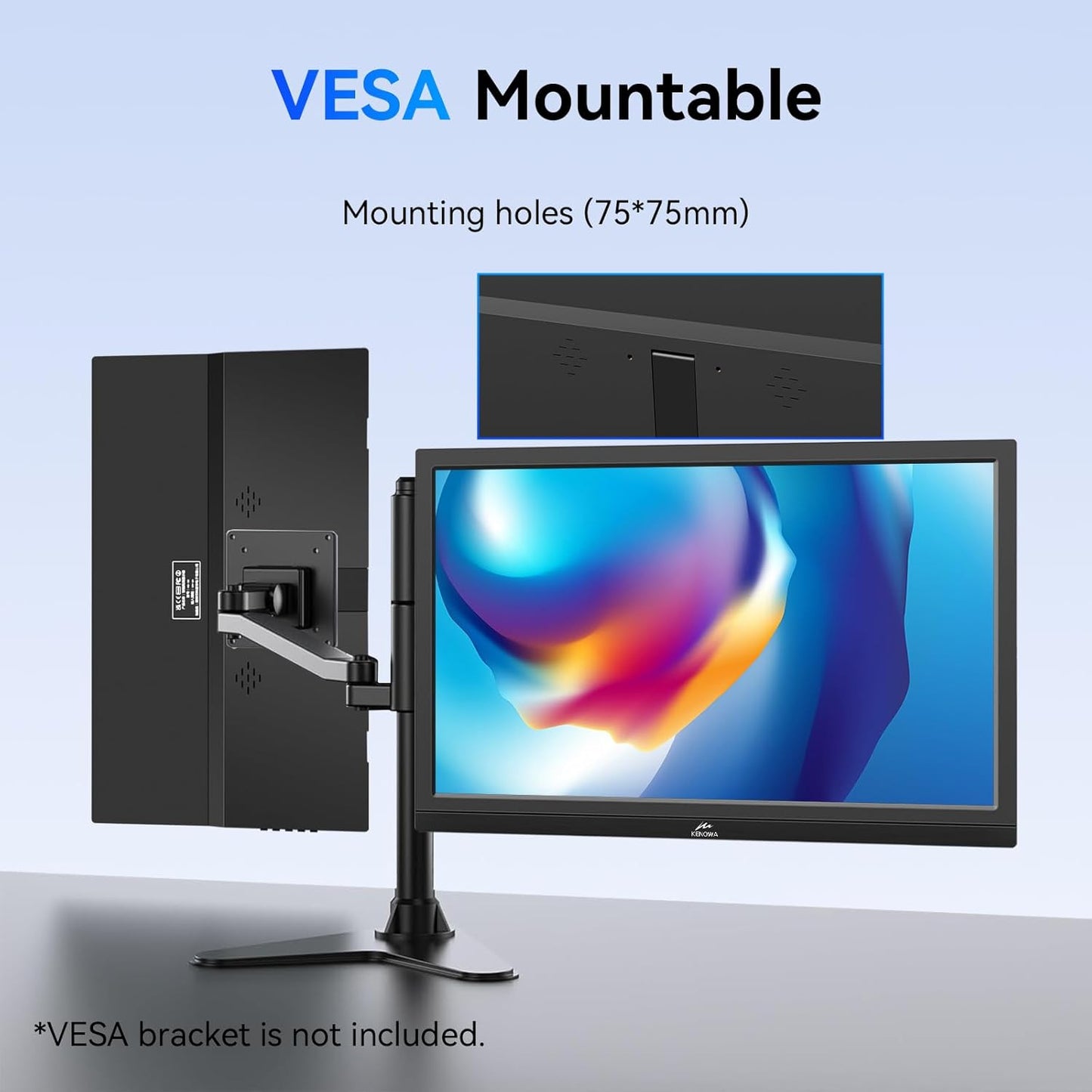 Kenowa 17.3" Monitors Portable USB-C Monitor, 1600x900 HD Display for DEMO