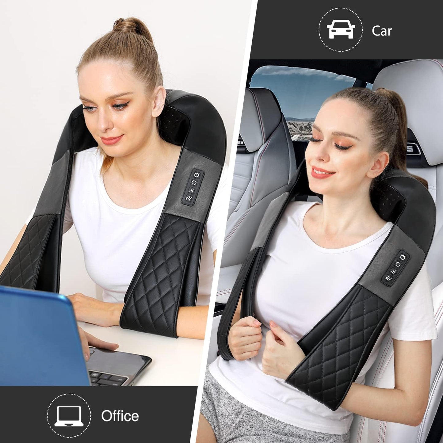 WOQQW Shiatsu Neck Shoulder Back Massager with Heat - Electric Massage DEMO