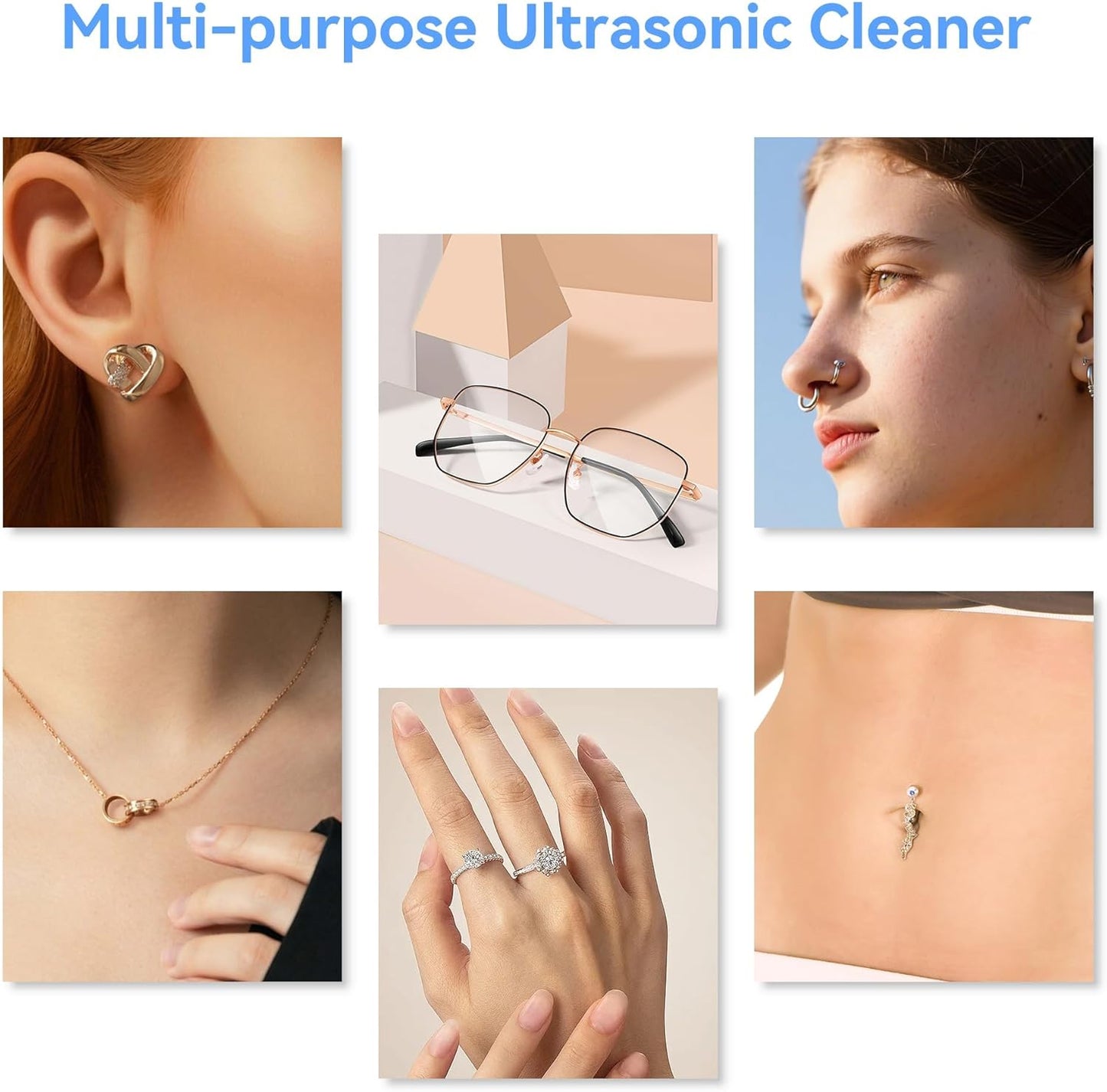 Kunphy Ultrasonic Jewelry Cleaner Machine 350ml 46KHz Professional Cleaning NEW