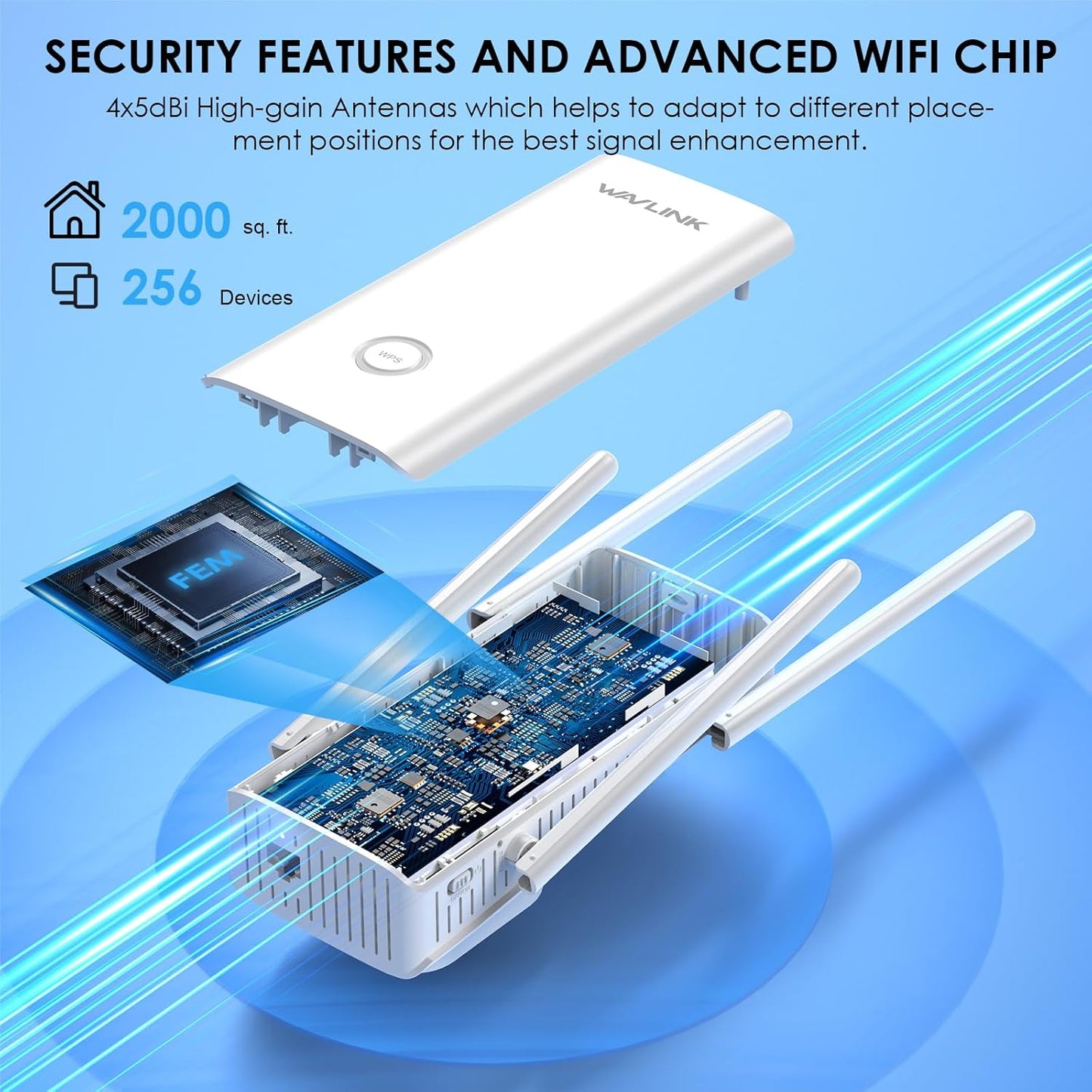 WAVLINK AX3000 WiFi 6 Dual Band Range Extender Signal Booster 3000Mbps NEW
