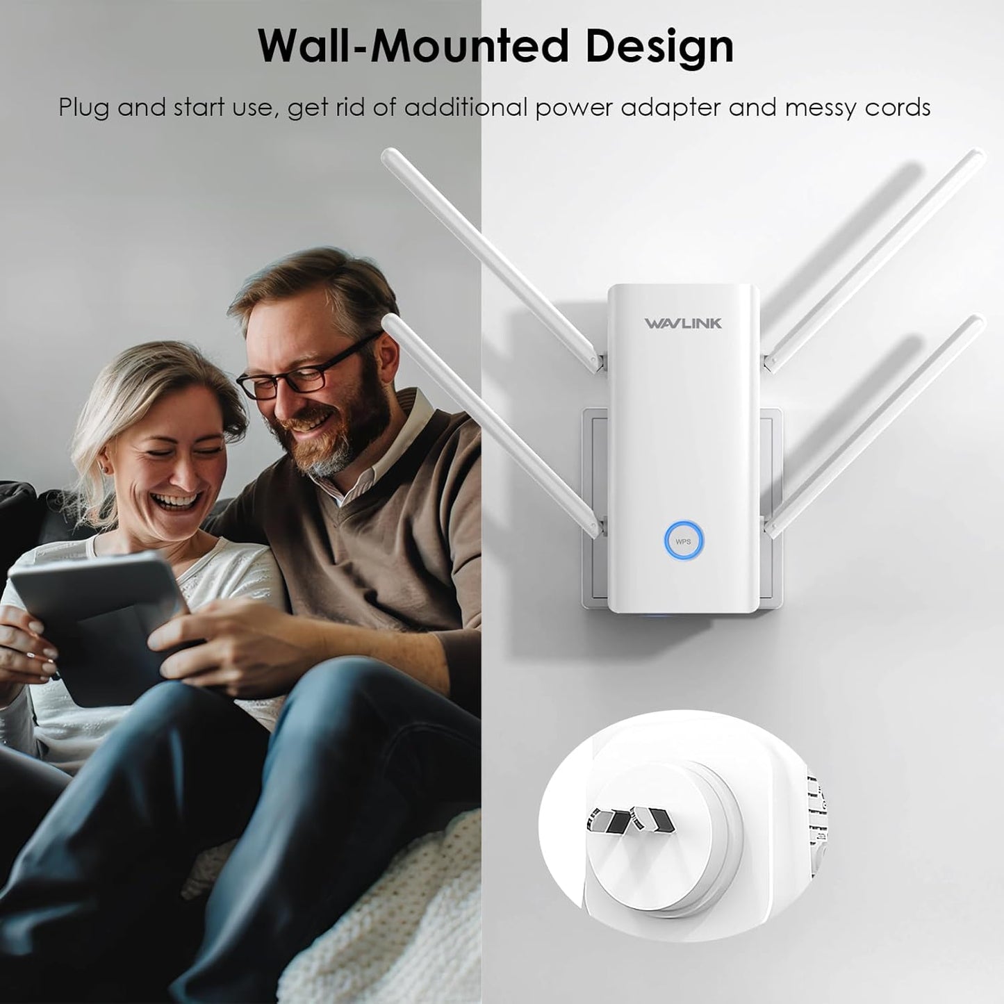 WAVLINK AX3000 WiFi 6 Dual Band Range Extender Signal Booster 3000Mbps NEW