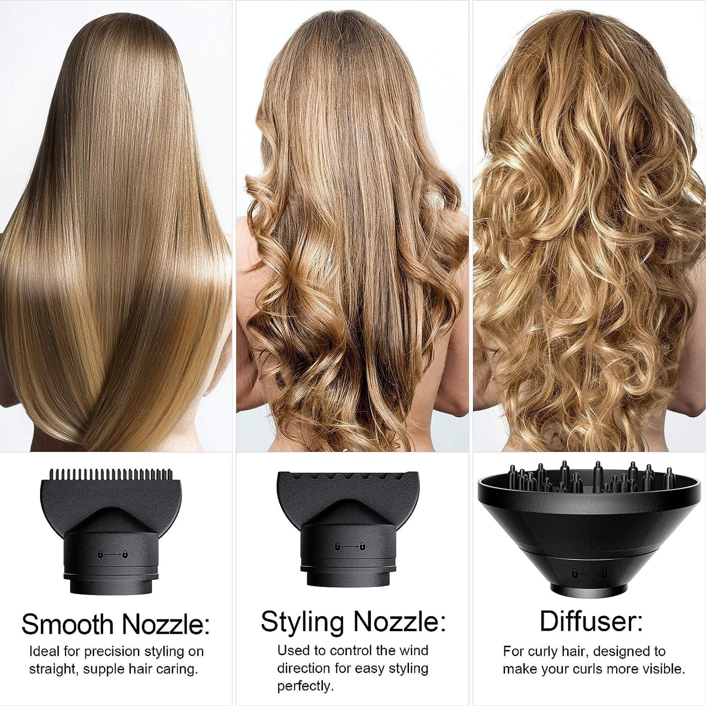 NEWSEE 2200W Professional Ionic Hair Dryer for Powerful Drying, Dark Grey DEMO