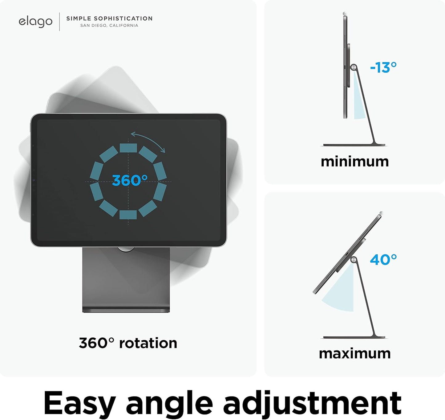 elago Premium Stands Magnetic Stand for iPad Pro 12.9" and 11" Tablets DEMO