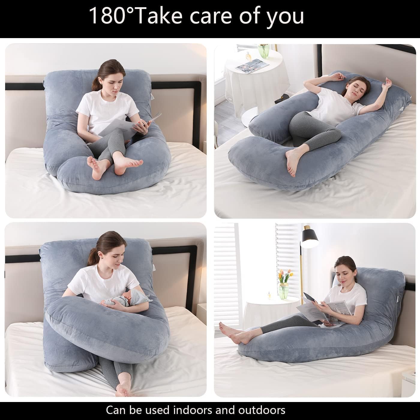 Cozioz Full Body Pregnancy Maternity Support Sleeping Aid Pillow in Grey NEW
